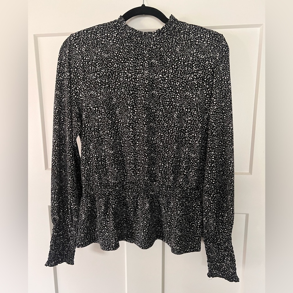 Belldini Black and White Patterned Blouse